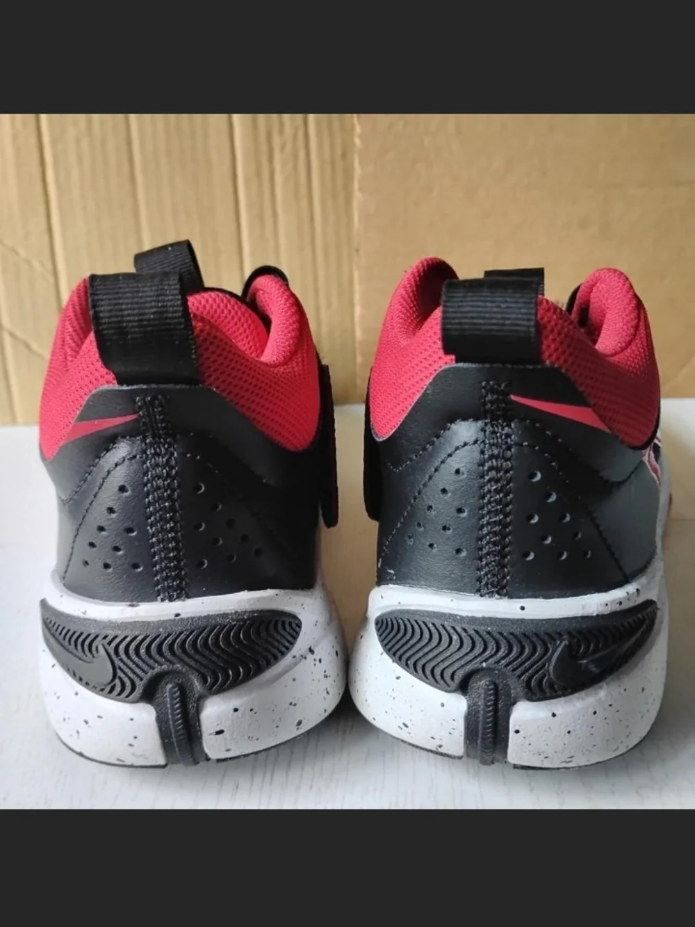 Nike Kids Black and Pink Velcro Athletic Sneakers